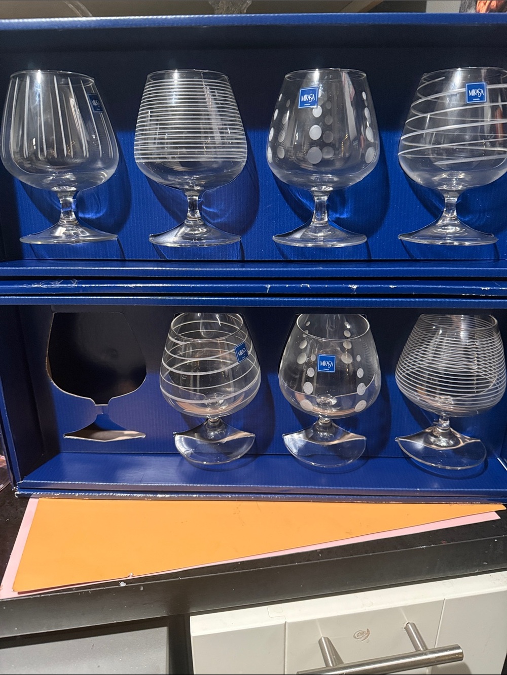 Mikasa Crystal Brandy Snifters Set of 7- Clear Glass
